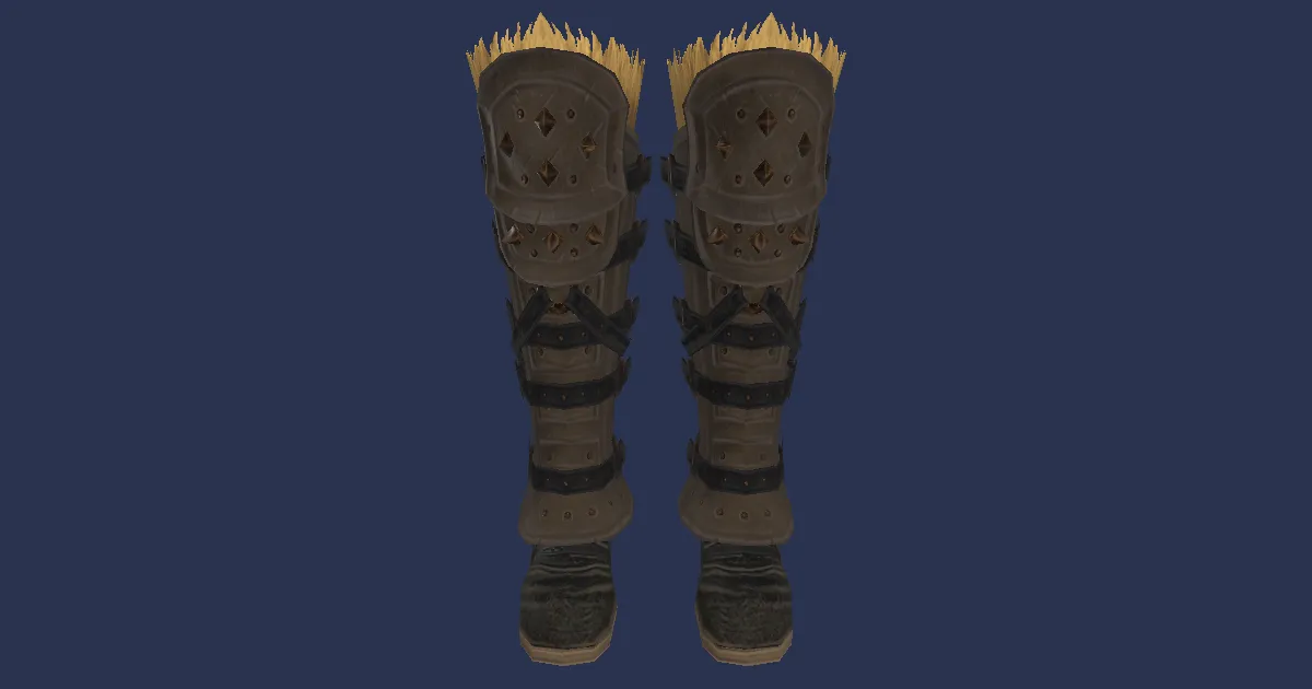 3D-Ansicht von Titangold-Stiefel des Verstümmelns