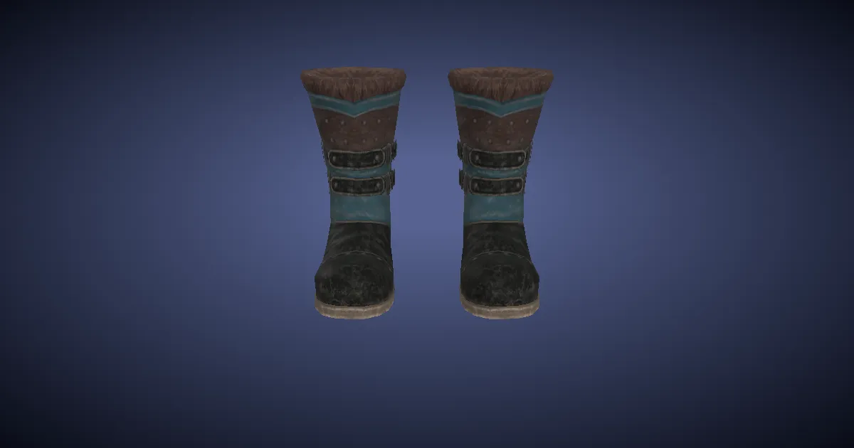 3D-Ansicht von Gomphotheriumleder-Stiefel des Zielens