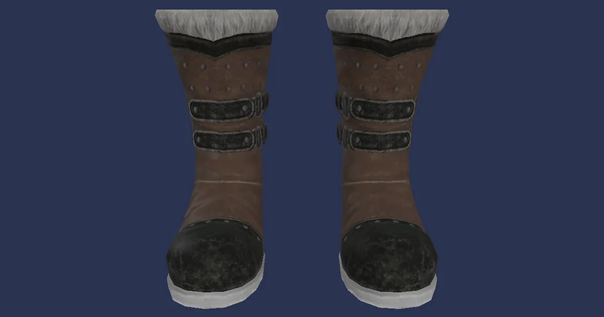 3D-Ansicht von Gomphotheriumleder-Stiefel der Heilung