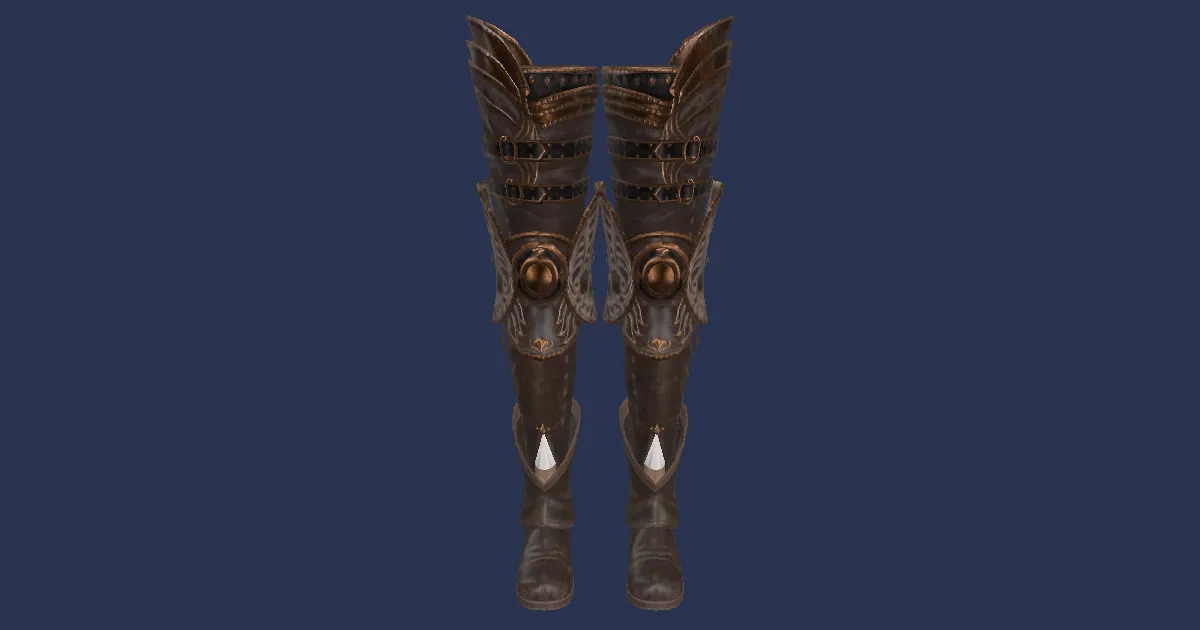 3D-Ansicht von Quetzalli-Stiefel des Schlagens
