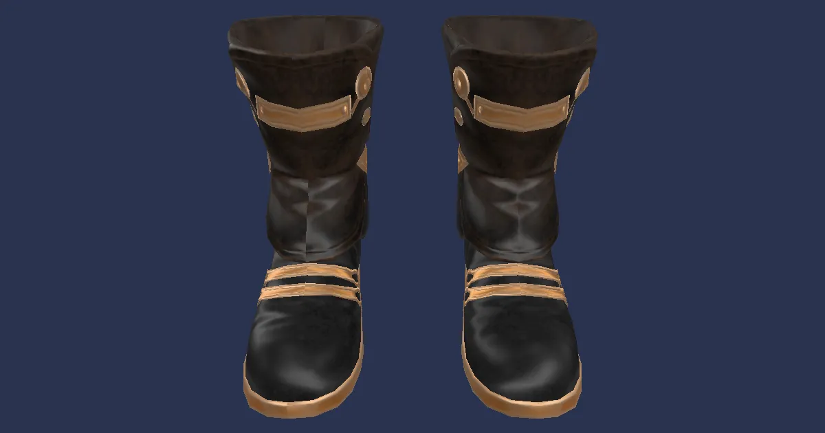 3D-Ansicht von Königreichsmessing-Stiefel der Heilung
