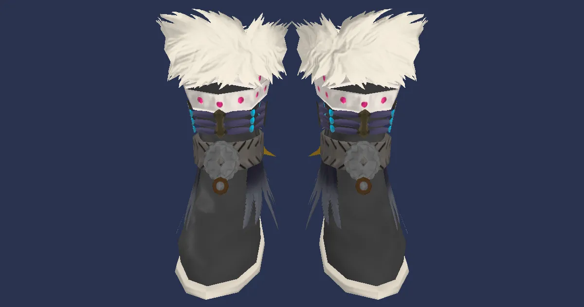 3D-Ansicht von Pelzgefütterte Gazellenleder-Stiefel