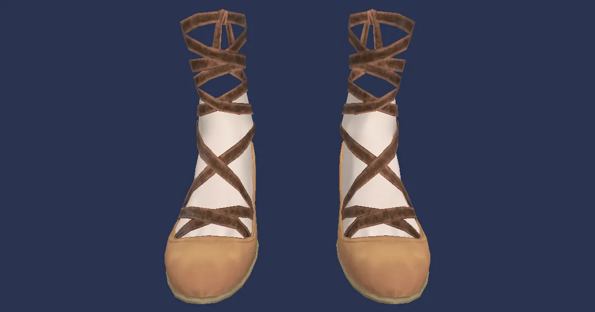 3D-Ansicht von Inselhirten-Schnürsandalen