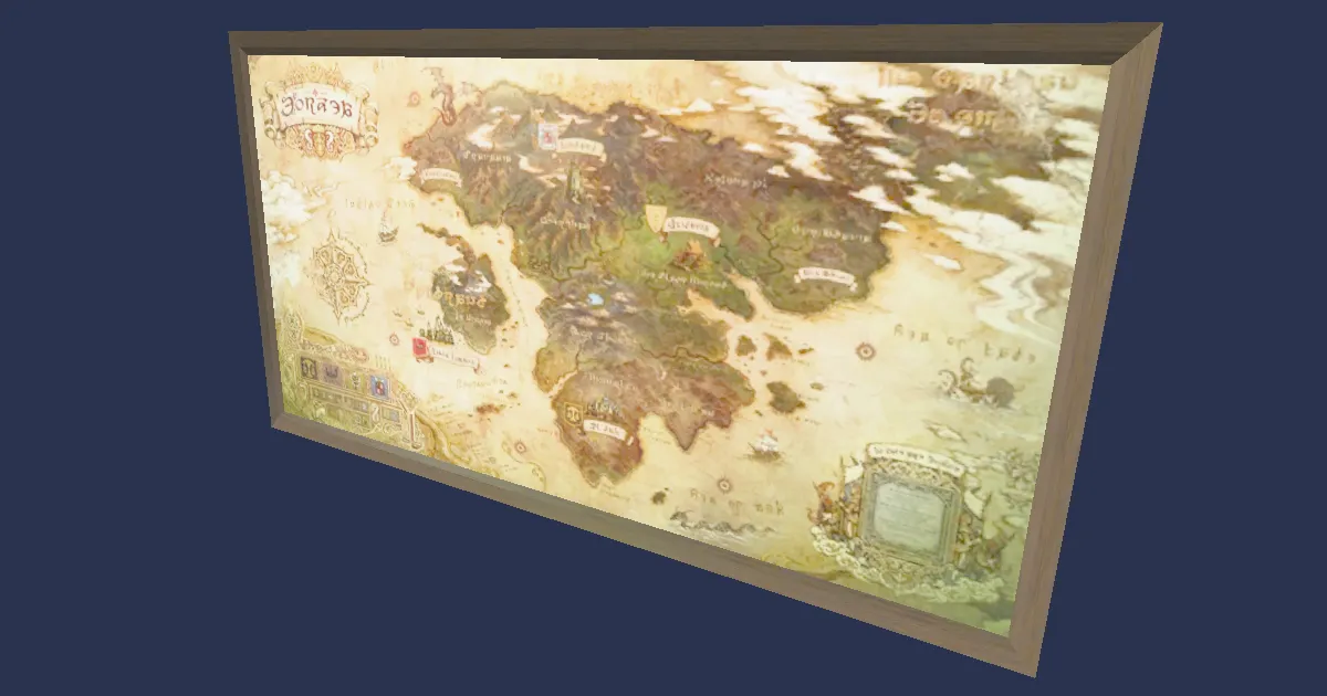 3D-Ansicht von Karte Eorzeas