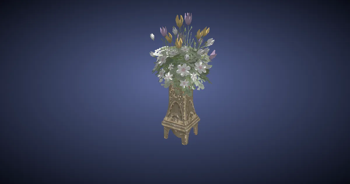 3D-Ansicht von Wald-Blumenvase