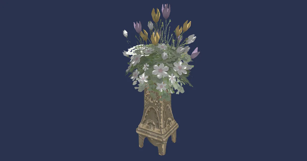 3D-Ansicht von Wald-Blumenvase