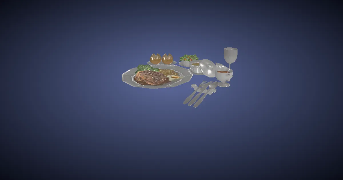 Gourmet Supper - 3D render