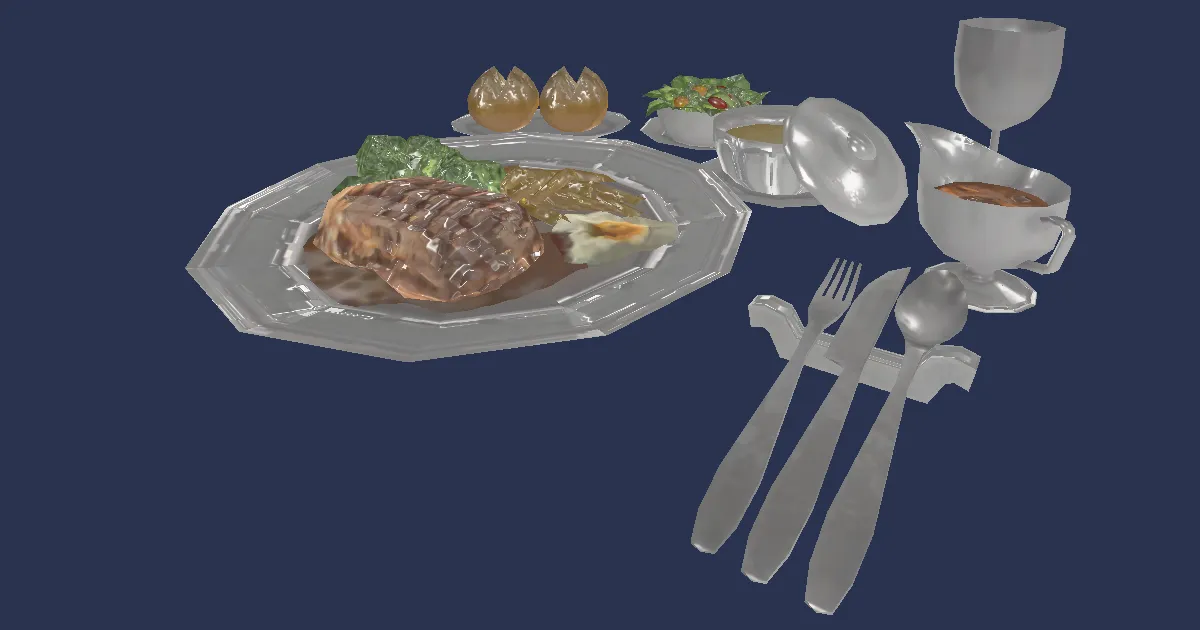 Gourmet Supper - 3D render