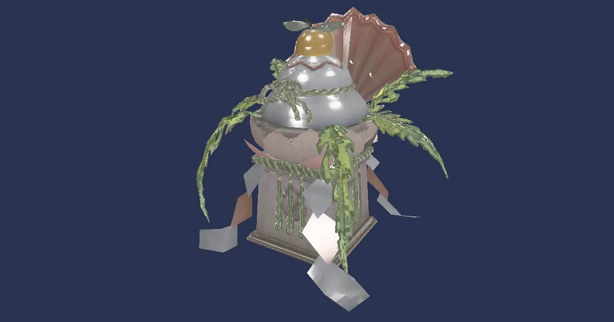 3D-Ansicht von Kagami-Mochi