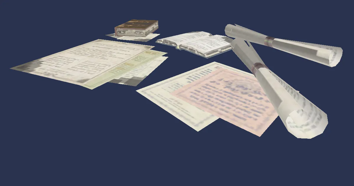 Scattered Documents - 3D render