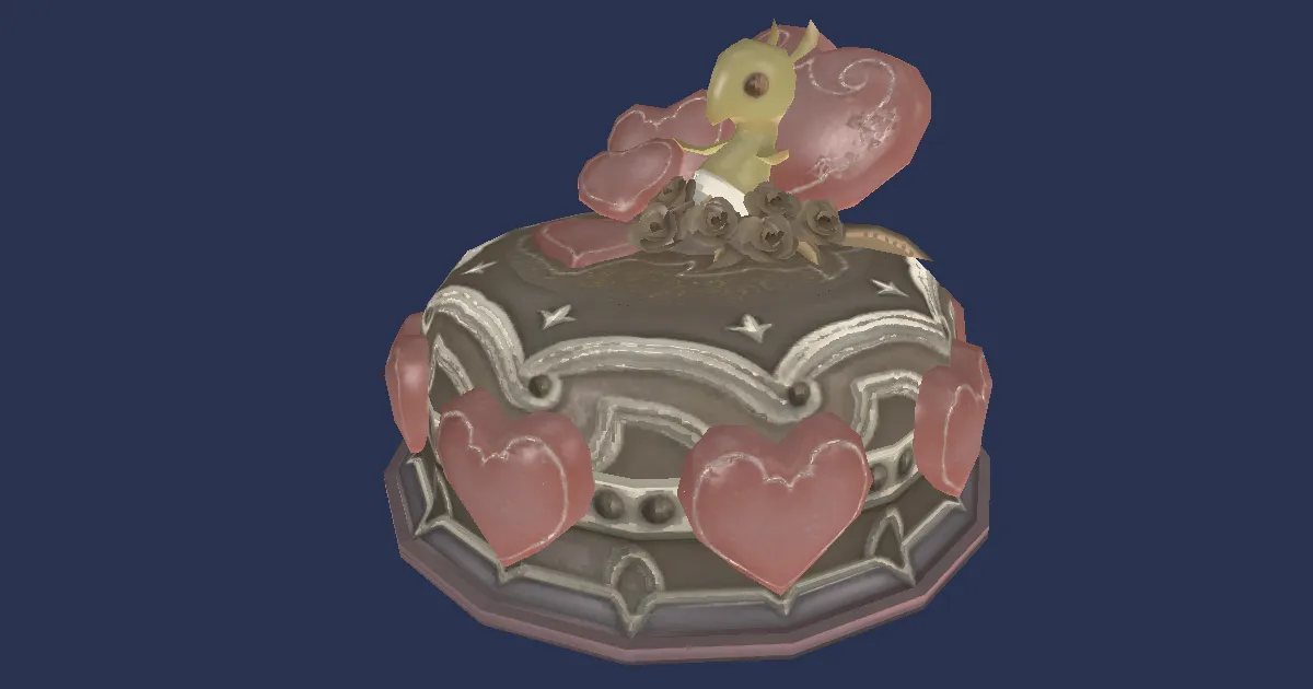 Rendu 3D de Gâteau des Valention