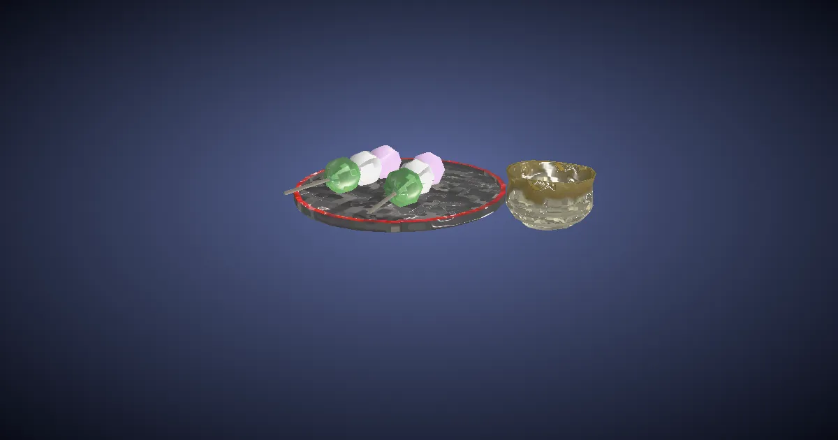 3D-Ansicht von Grüntee-Set