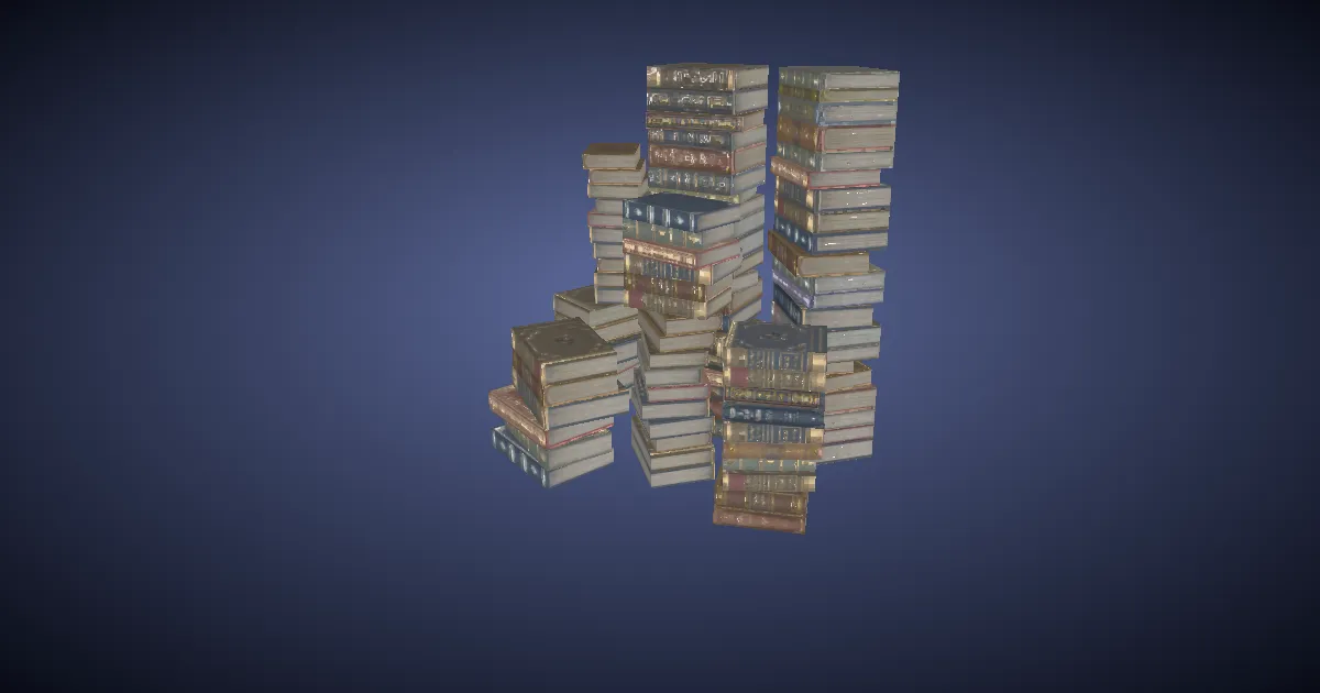 3D-Ansicht von Bücherstapel