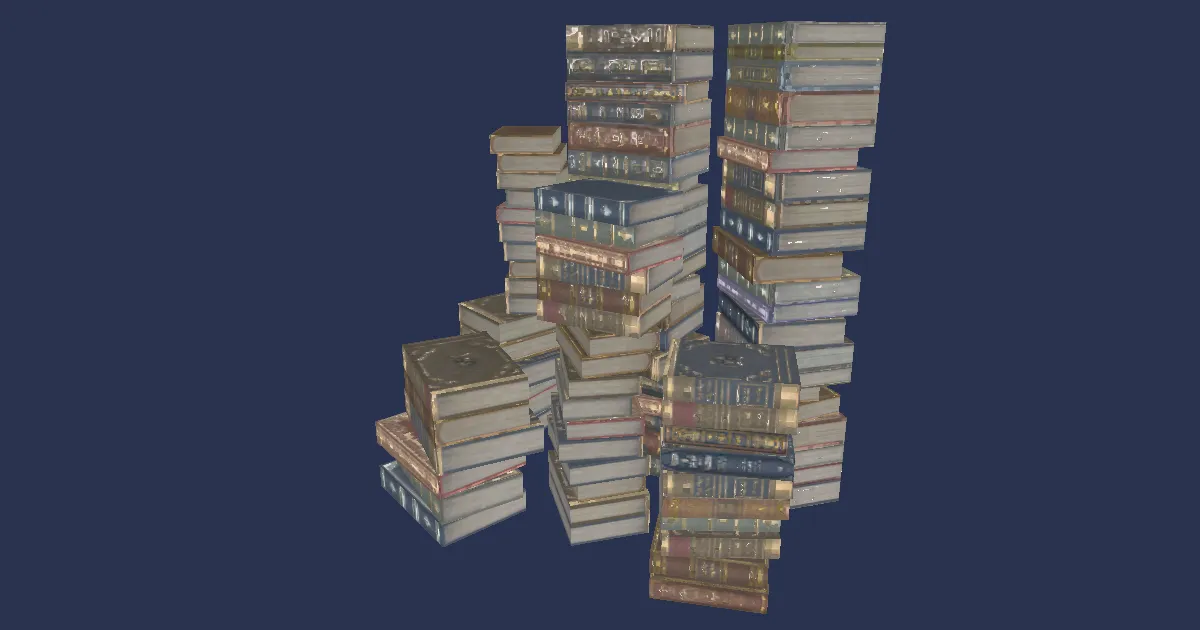 3D-Ansicht von Bücherstapel