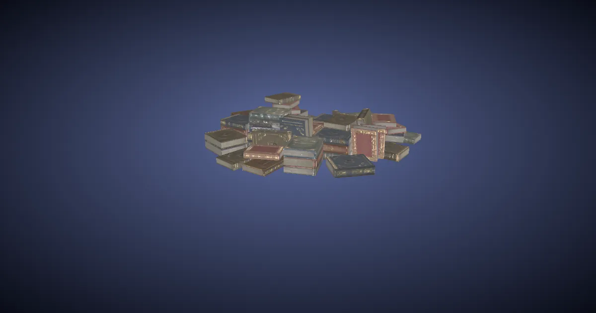 3D-Ansicht von Bücherhaufen