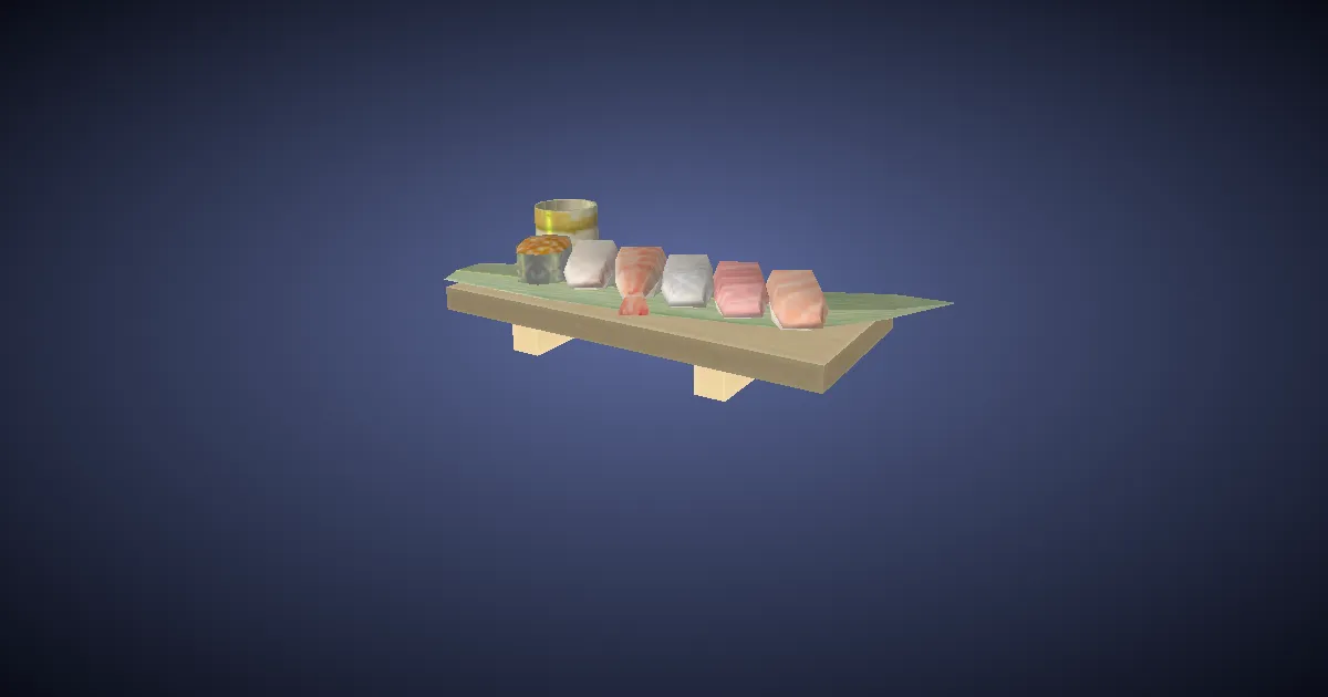 3D-Ansicht von Fernöstlicher Sushi-Lunch