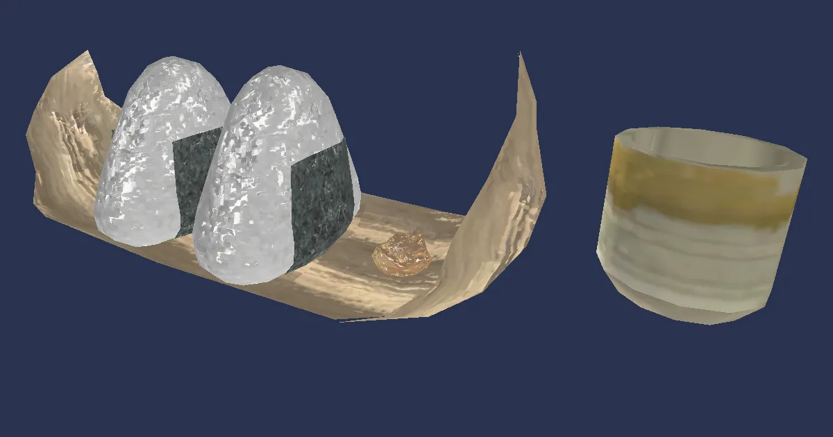 Rendu 3D de Déjeuner oriental : onigiri