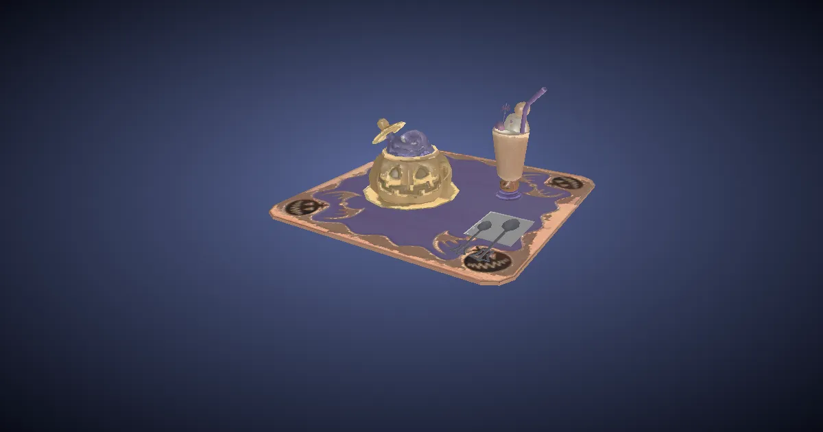 Rendu 3D de Flan à la citrouille spécial