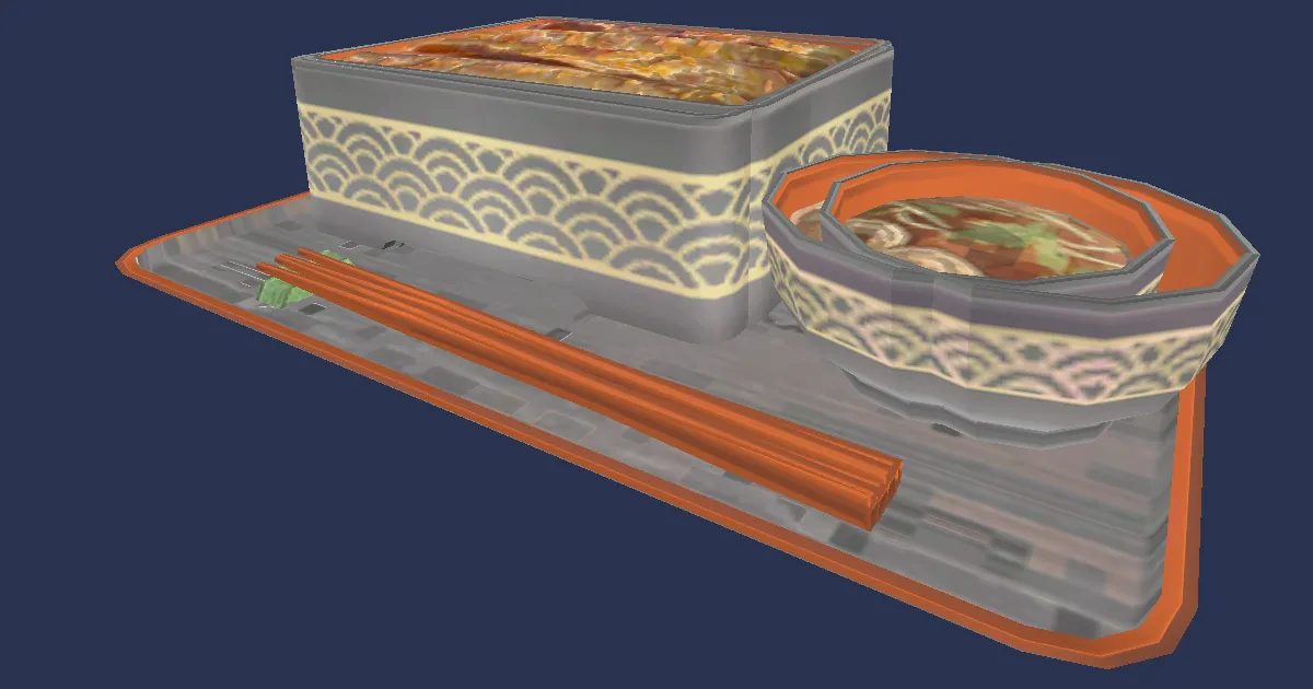 Grilled Eel Set - 3D render