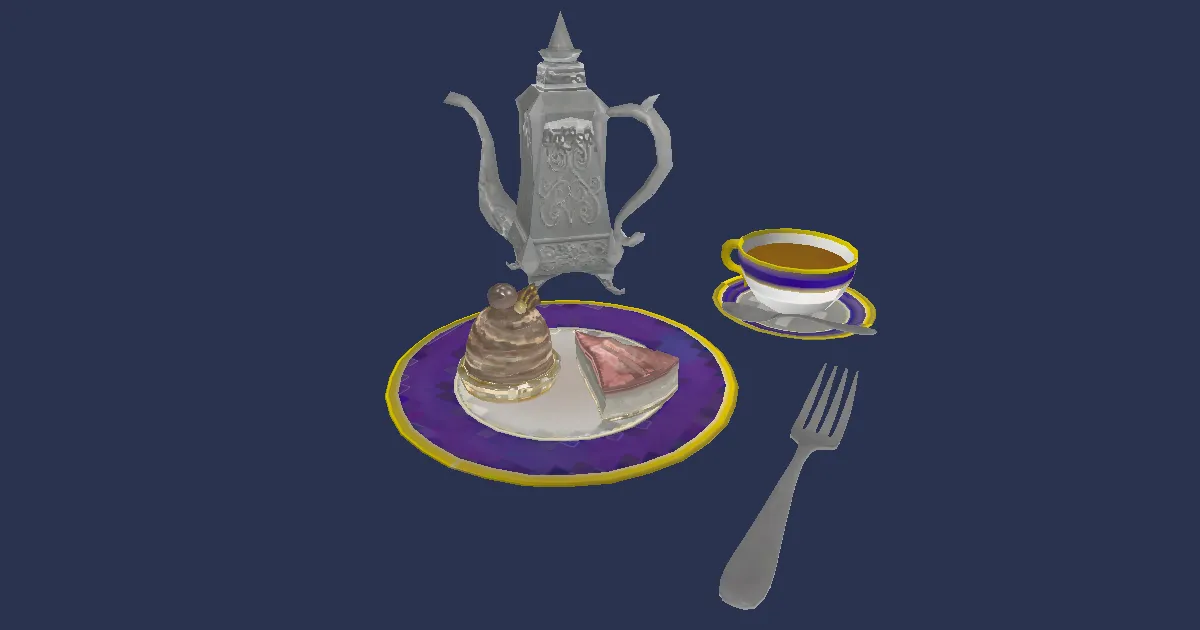 House Borel Tea Set - 3D render