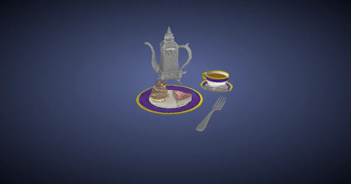Rendu 3D de Service de thé de la maison Borel