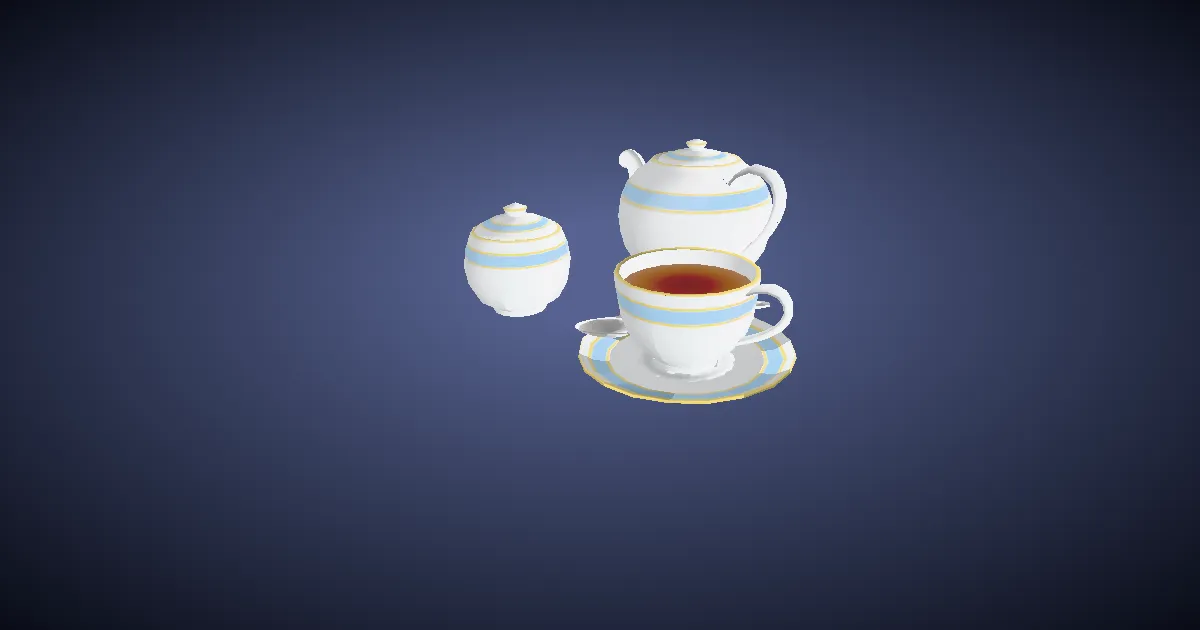 Royal Dowager Tea Set - 3D render