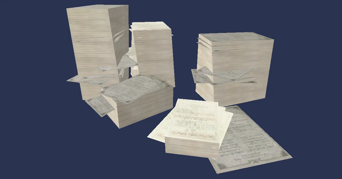 Stack of Documents - 3D render