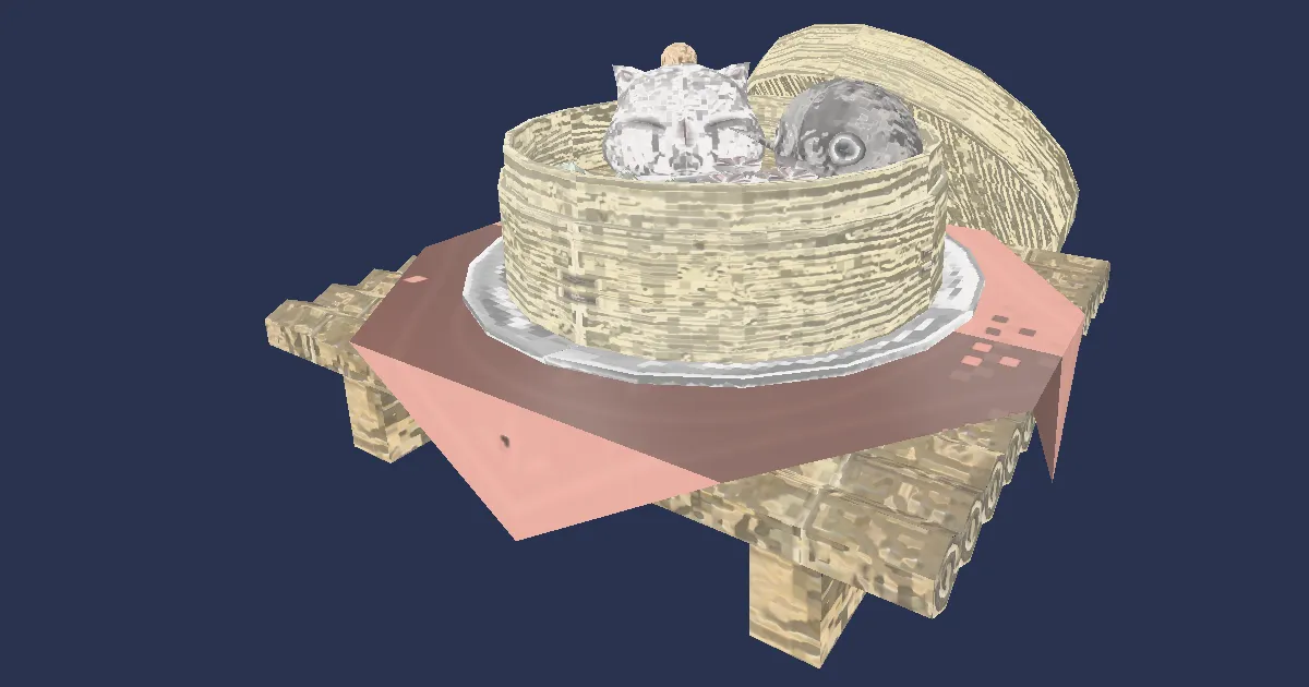 Basket of Steamed Buns - 3D render