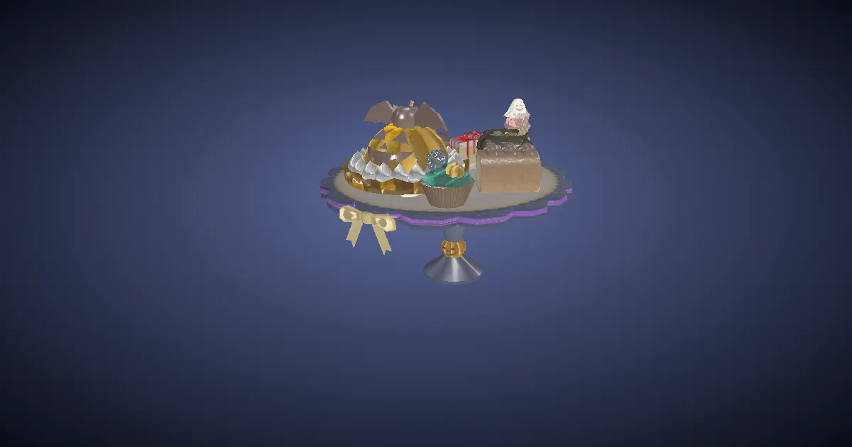 Rendu 3D de Pâtisseries à la citrouille