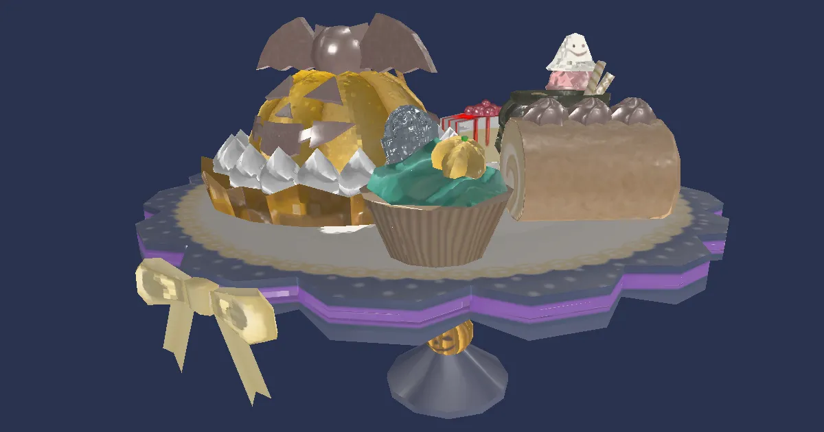 Authentic Pumpkin Pastry Platter - 3D render