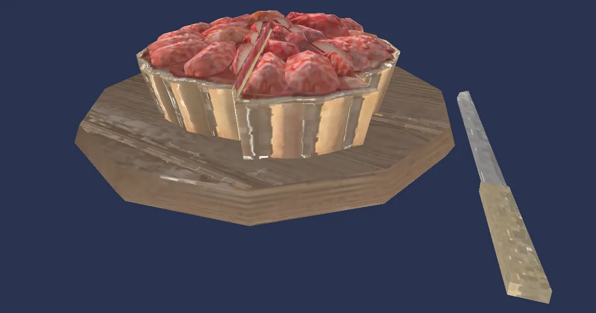 3D-Ansicht von Rolanbeeren-Torte