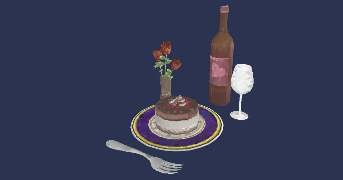 Valentione Cake Pairing - 3D render