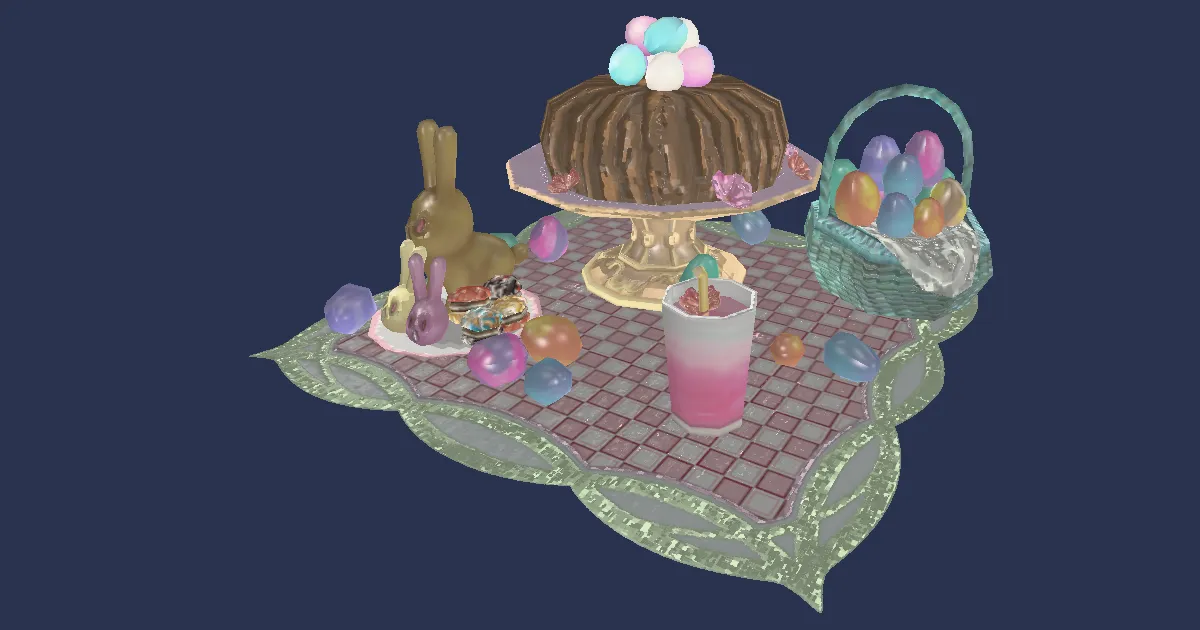 3D-Ansicht von Wunderei-Schokoladenkuchen
