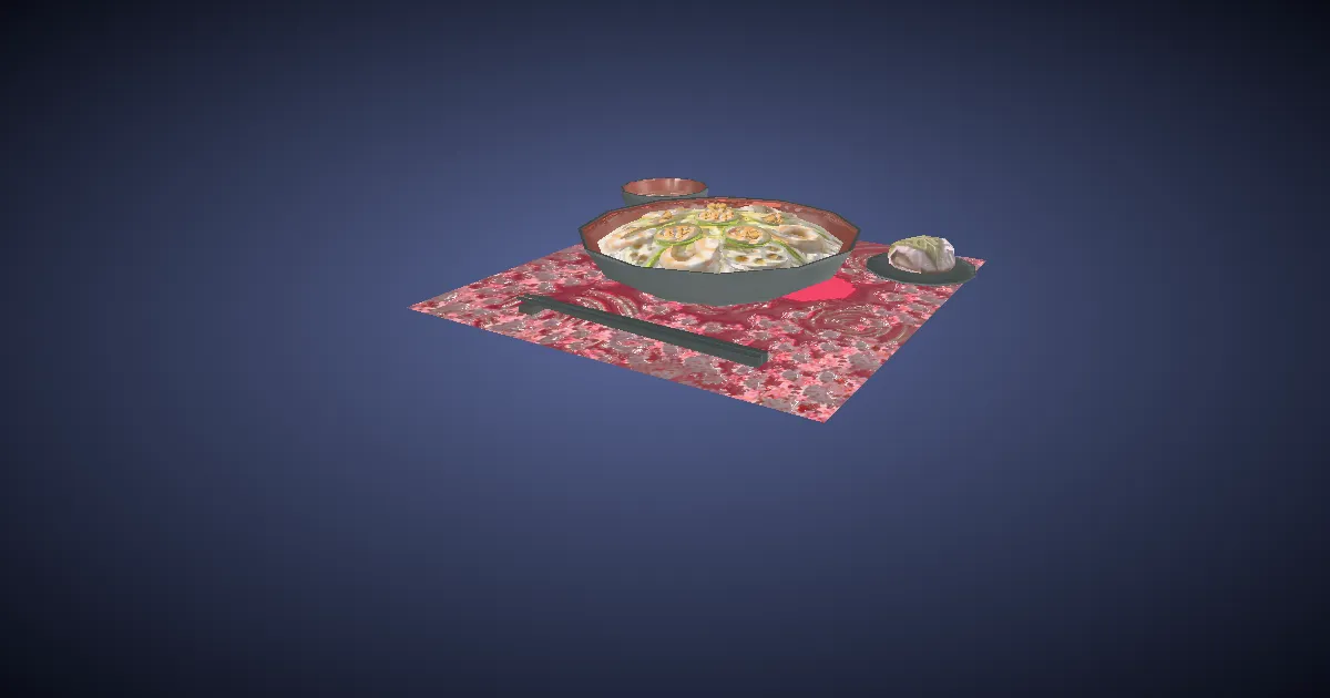 Festive Chirashi-zushi - 3D render