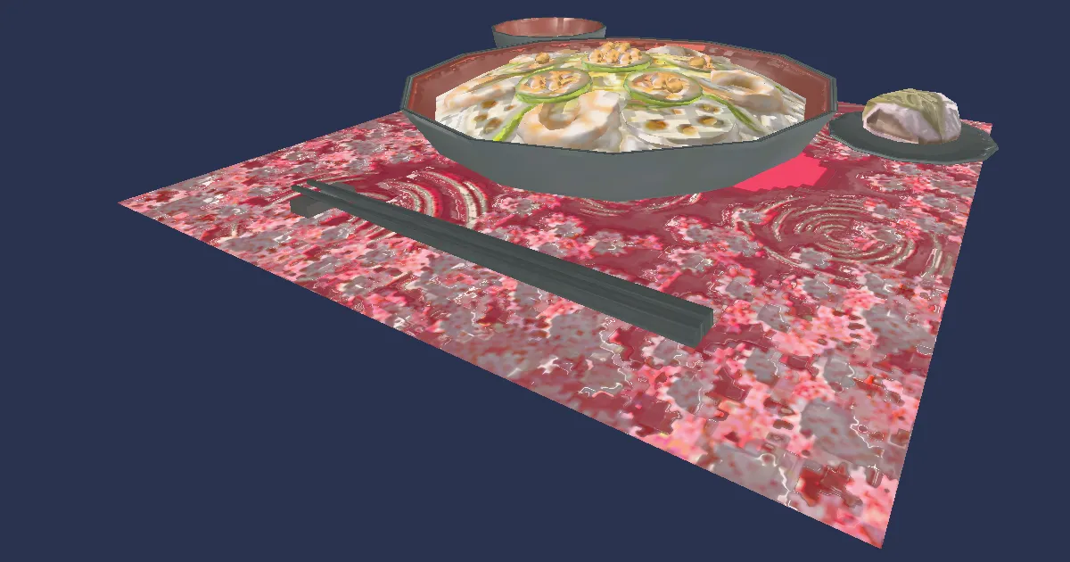 Festive Chirashi-zushi - 3D render