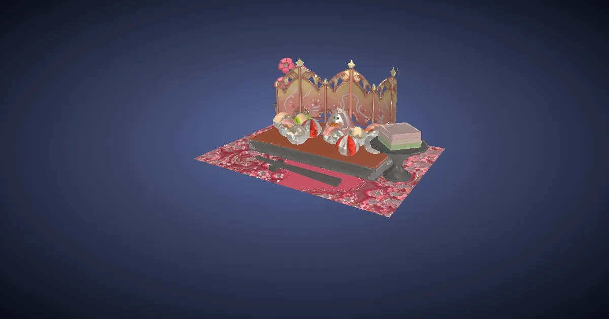 3D-Ansicht von Festtags-Temari-Sushi
