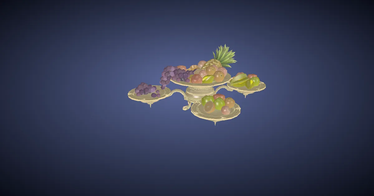 3D-Ansicht von Üppige Obstplatte