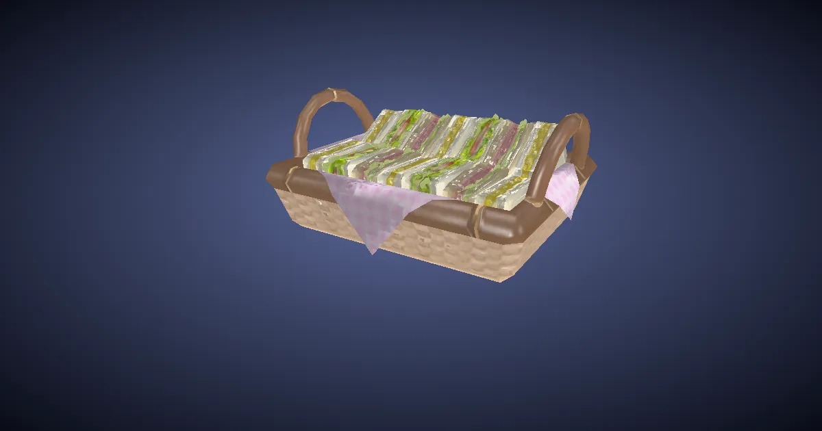 Rendu 3D de Panier de sandwichs