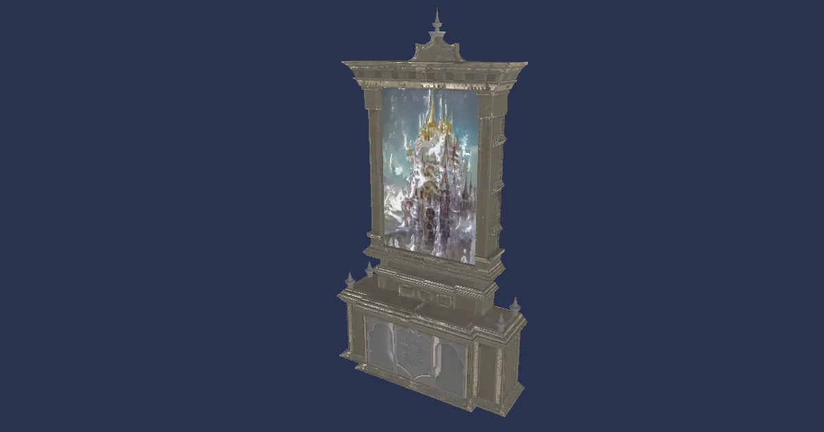 Imposing Ishgardian Shelf - 3D render