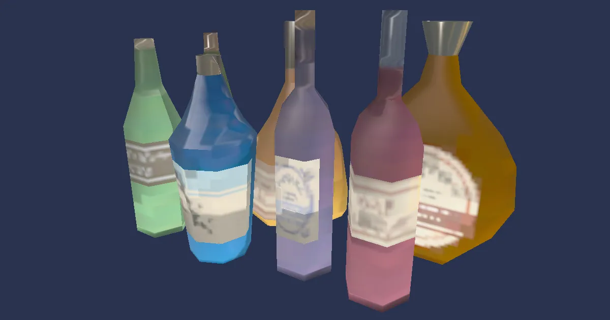 3D-Ansicht von Likörset