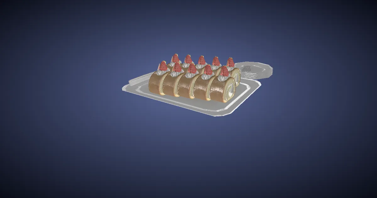 Authentic Starlight Roll Cake - 3D render