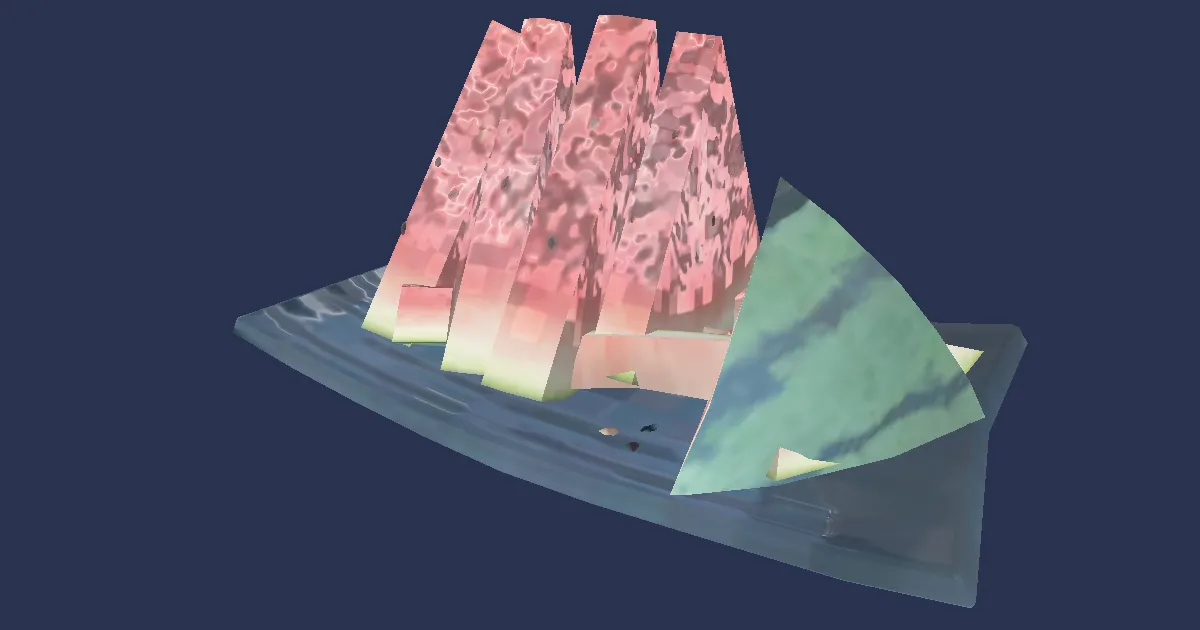 Rendu 3D de Tranches de pastèque