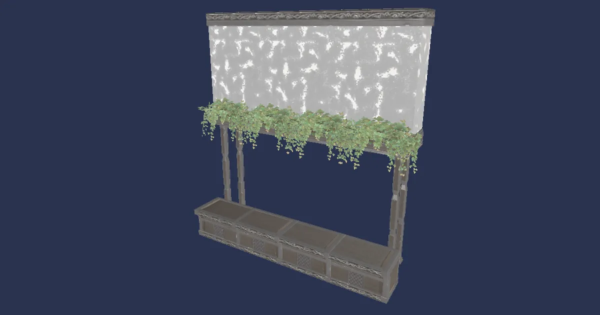 3D-Ansicht von Topfpflanzen-Raumteiler