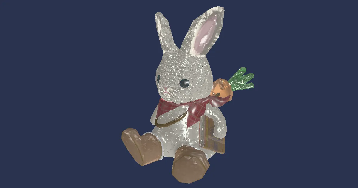 Authentic Stuffed Rabbit - 3D render