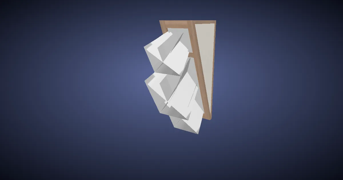 Rendu 3D de Pan de mur incliné à fenêtre