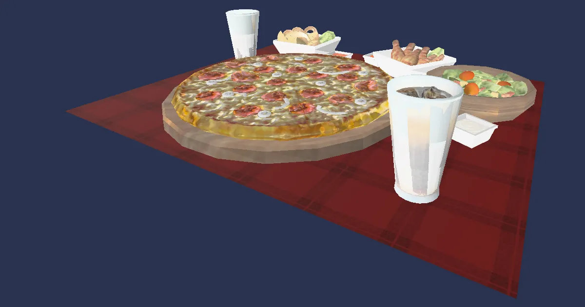 Pepperoni Pizza Set - 3D render