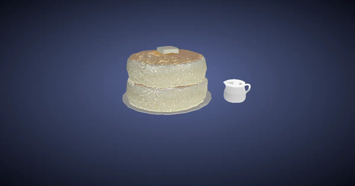 3D-Ansicht von Fluffige Pfannkuchen