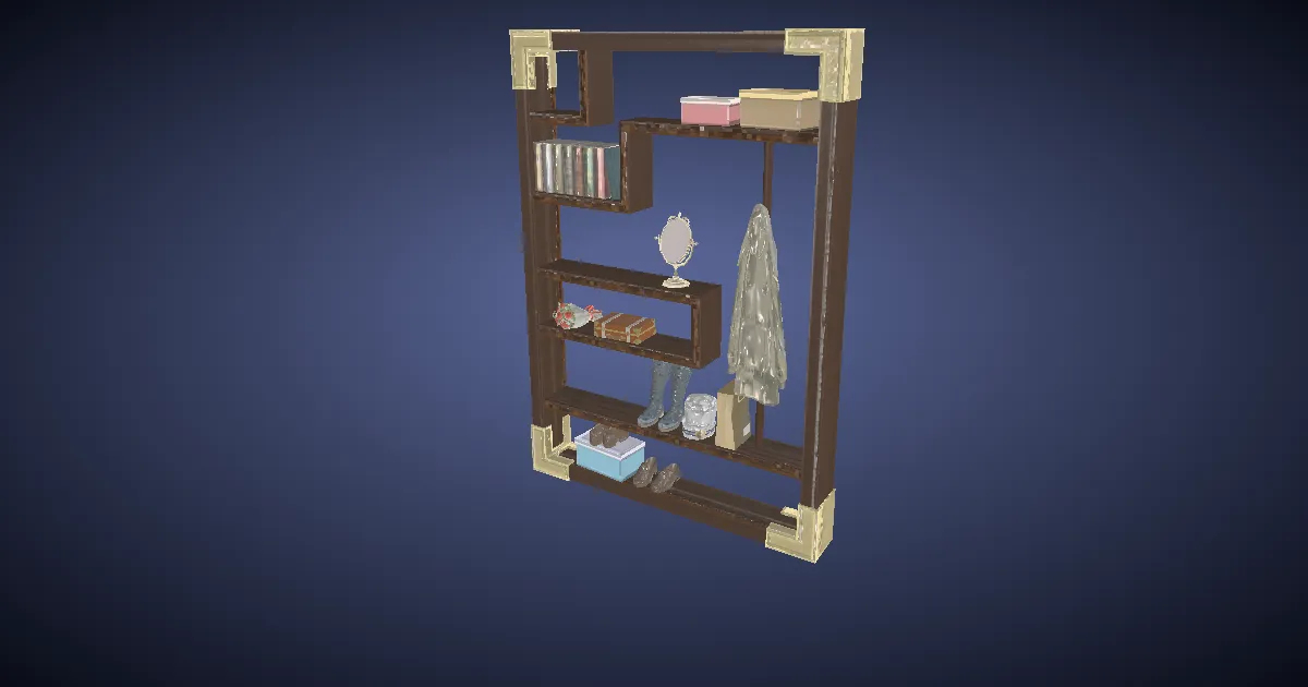 3D-Ansicht von Künstlerregal