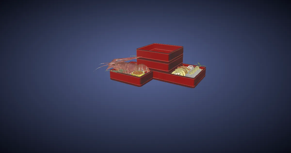 Authentic Oriental New Year's Meal - 3D render