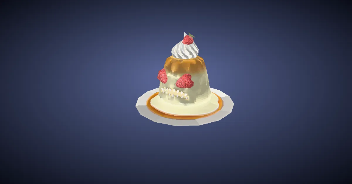 3D-Ansicht von Pudding-Pudding